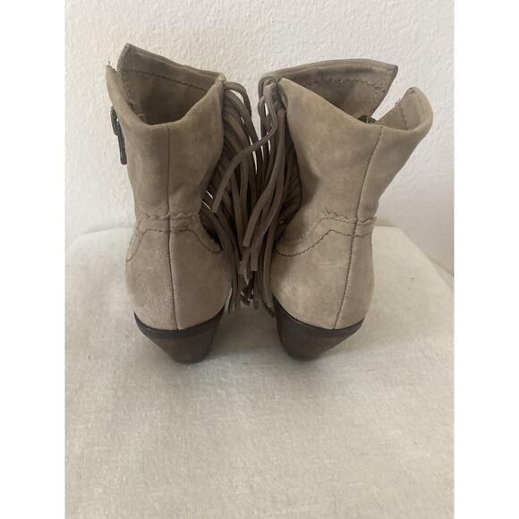 Sam Edelman Ankle Bootie Boots Womens Size 6.5 Beige Heels Side Zip Up Suede - Picture 5 of 5